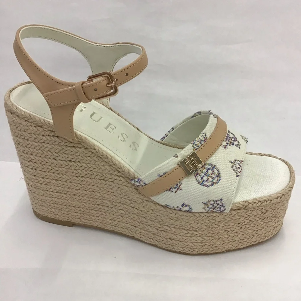 New Womens Wedge Heels GUESS Taani2 Size: 6 M White 140